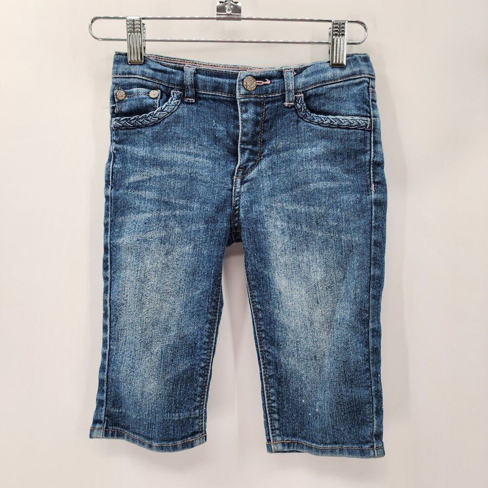 Levis‎ Bermuda Shorts Girls Blue Denim Adjustable Jeans Pants Size 6 Regular